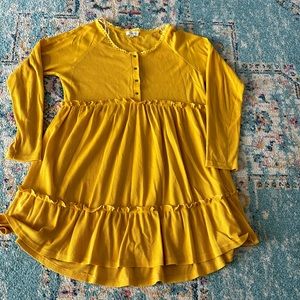 Long sleeve Baby-doll dress.  Light weight cotton blend.